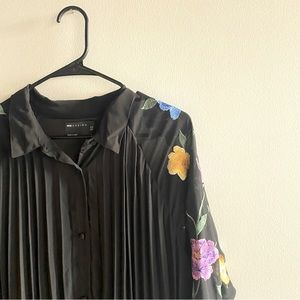 Asos chiffon collared long-sleeve maxi dress